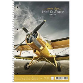   SHKOLYARYK Spirálfüzet, A4, kockás, 80 lap, SHKOLYARYK "Spirit of Freedom", vegyes