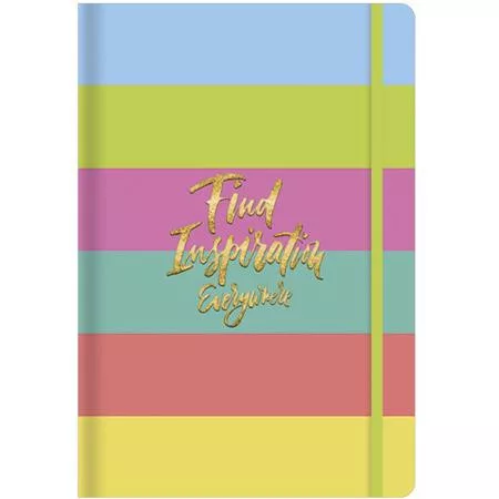 SHKOLYARYK Jegyzetfüzet, A5, vonalas, sima, pontrácsos, 96 lap, keményfedeles, SHKOLYARYK "find Inspirations", vegyes minta