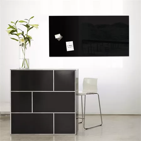 SIGEL Mágneses üvegtábla, 46x91 cm, SIGEL "Artverum® ", fekete