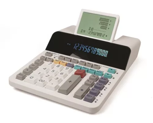 SHARP Számológép, segédkijelzős asztali, 12 számjegy, SHARP "EL-1901"