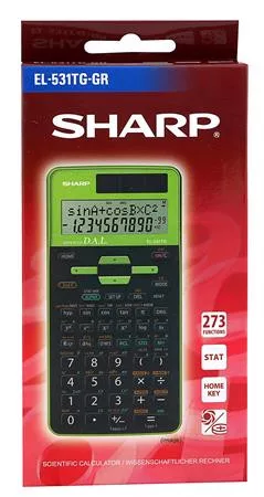 SHARP Számológép, tudományos, 273 funkció, SHARP "EL-531", zöld