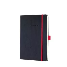   SIGEL Jegyzetfüzet, exkluzív, A5, kockás, 97 lap, keményfedeles, SIGEL "Conceptum Red Edition", fekete-piros