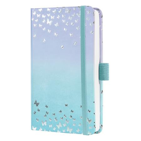 SIGEL Naptár, A6, heti, 2026, kemény borító, SIGEL "Jolie", Butterfly Confetti Sky