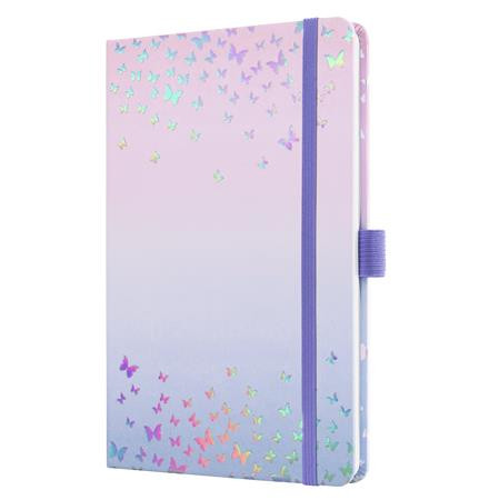 SIGEL Naptár, A5, heti, 2026, kemény borító, SIGEL "Jolie", Butterfly Confetti Candy