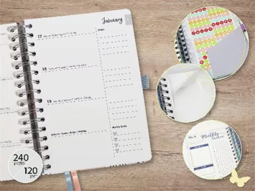 SIGEL Naptár, spirál, A5, heti, 2026, kemény borító, SIGEL "Jolie", Stay focused