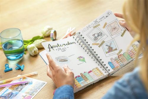 SIGEL Spirálfüzet, 168x215 mm, pontrácsos, 120 lap, keményfedeles, SIGEL "Jolie Summer Breeze"