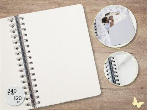 SIGEL Spirálfüzet, 168x215 mm, pontrácsos, 120 lap, keményfedeles, SIGEL "Jolie Eucalyptus Night"