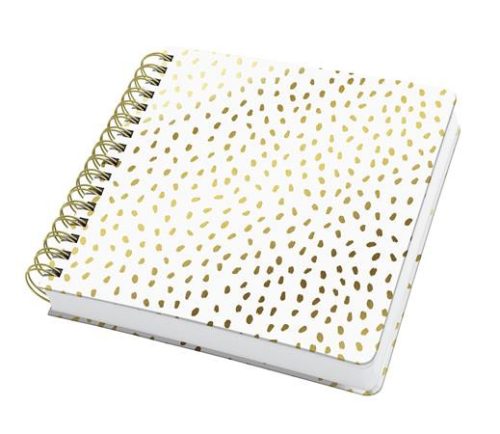 SIGEL Spirálfüzet, 234x215 mm, sima, 120 lap, keményfedeles, SIGEL "Jolie Golden Rain"