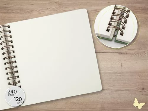 SIGEL Spirálfüzet, 234x215 mm, sima, 120 lap, keményfedeles, SIGEL "Jolie Fairytale Garden"