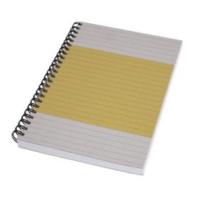   SIGEL Spirálfüzet, A5, vonalas, 80 lap, puhafedeles, SIGEL "Quicknote", sárga-szürke