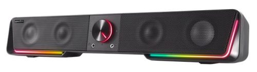 SPEEDLINK Hangszóró, 12W, 2x3.5 mm jack + USB-A, SPEEDLINK "GRAVITY RGB Stereo Soundbar", fekete