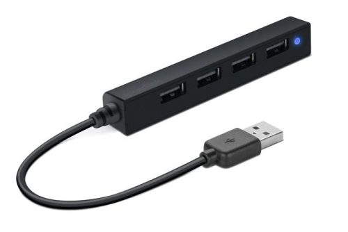 SPEEDLINK USB elosztó-HUB, 4 port, USB 2.0, SPEEDLINK "Snappy Slim" fekete