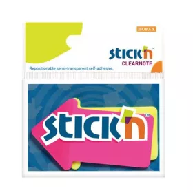   STICK N Jelölőcímke, nyíl, műanyag, 2x30lap, 76x50mm, STICK N, neon színek