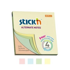   STICK N Öntapadó jegyzettömb, 76x76 mm, 100 lap, STICK N, pasztell színek