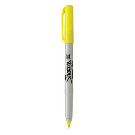 SHARPIE Alkoholos marker, 0,5 mm, kúpos, SHARPIE "Ultra Fine Point", sárga