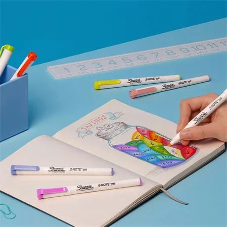 SHARPIE Filctoll készlet, vágott,  SHARPIE "S-Note", 4 különböző szín