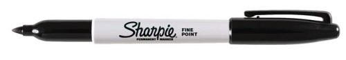 SHARPIE Alkoholos marker, 1 mm, kúpos, SHARPIE "Fine Point", fekete