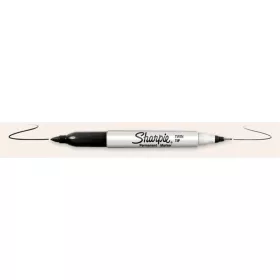   SHARPIE Alkoholos marker, kúpos, kétvégű, SHARPIE "Twin Tip", fekete