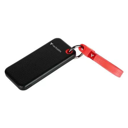 VERBATIM SSD (külső memória) 1TB, USB 3.2 Gen2, VERBATIM "Pocket SSD", fekete/piros