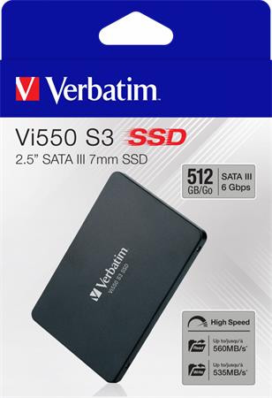 VERBATIM SSD (belső memória), 512GB, SATA 3, 500/520MB/s, VERBATIM "Vi550"