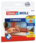   TESA Ajtó- és ablaktömítő szalag, 9 mm x 6 m, TESA "tesamoll® P profil", barna