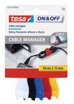   TESA Kábelkötegelő, tépőzáras, TESA "On&Off", vegyes színek