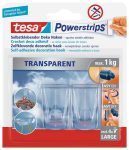   TESA Műanyag akasztó ragasztócsíkkal, TESA "Powerstrips®", átlátszó