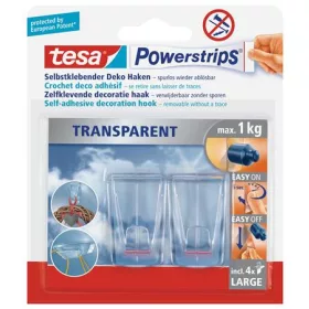   TESA Műanyag akasztó ragasztócsíkkal, TESA "Powerstrips®", átlátszó