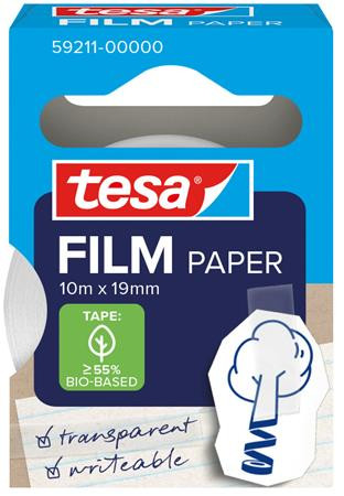 TESA Ragasztószalag, írható, papír, 19 mm x 10 m, TESA "Tesafilm", átlátszó