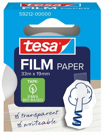 TESA Ragasztószalag, írható, papír, 19 mm x 33 m, TESA "Tesafilm", átlátszó
