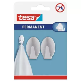   TESA Fém akasztó, öntapadó, ovális, L méret, TESA, matt króm