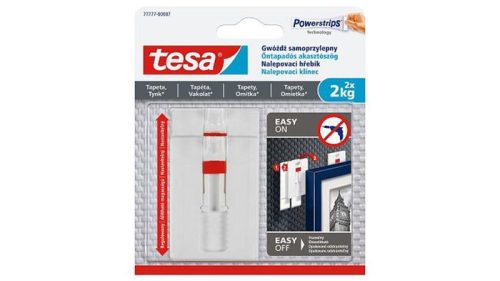 TESA Akasztószög, öntapadó, állítható, TESA "Powerstrips®", érzékeny felületre