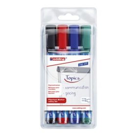   EDDING Flipchart marker készlet, 1,5-3 mm, kúpos, EDDING "380", 4 különböző szín