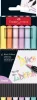 FABER-CASTELL Ecsetirón készlet, FABER-CASTELL "Black Edition", 6 különböző pasztell szín