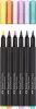FABER-CASTELL Ecsetirón készlet, FABER-CASTELL "Black Edition", 6 különböző pasztell szín