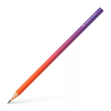 FABER-CASTELL Grafitceruza, B, háromszögletű, FABER-CASTELL "Flow", piros-lila