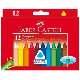   FABER-CASTELL Zsírkréta, háromszögletű, FABER-CASTELL , 12 különböző szín