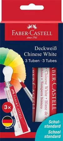 FABER-CASTELL Tempera készlet, tubusos, 3x7,5 ml, FABER-CASTELL, fehér