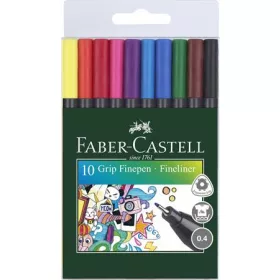   FABER-CASTELL Tűfilc készlet, 0,4 mm, FABER-CASTELL "Grip", 10 különböző szín