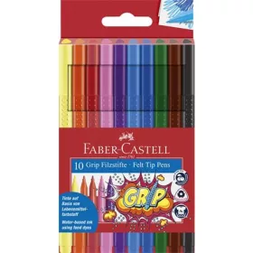   FABER-CASTELL Filctoll készlet, háromszögletű, FABER-CASTELL "Grip", 10 különböző szín