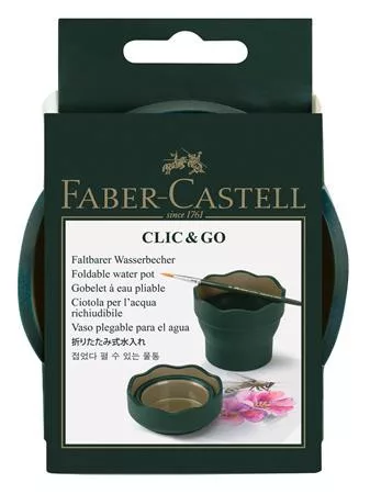 FABER-CASTELL Ecsettál, műanyag, FABER-CASTELL "Click&Go", zöld