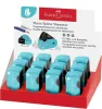 FABER-CASTELL Hegyező display, kétlyukú, tartályos, balkezes, FABER-CASTELL "Sleeve", türkíz
