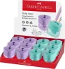 FABER-CASTELL Hegyező display, kétlyukú, FABER-CASTELL, "Grip Auto", vegyes pasztell színek