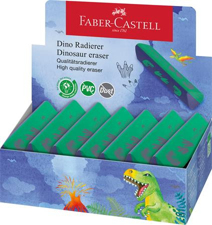 FABER-CASTELL Radír display, háromszögletű, FABER-CASTELL, dinoszaurusz