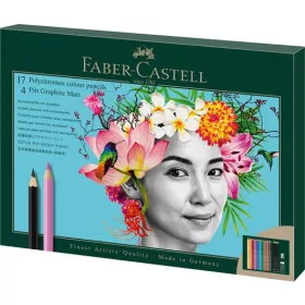   FABER-CASTELL Színes- és grafitceruza készlet, FABER-CASTELL "Polychromos & Pitt Graphite Matt" , 23 db-os szett