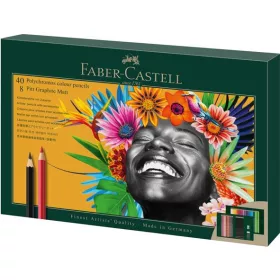   FABER-CASTELL Színes- és grafitceruza készlet, FABER-CASTELL "Polychromos & Pitt Graphite Matt" , 50 db-os szett
