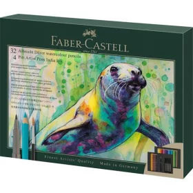   FABER-CASTELL Akvarell ceruza készlet, ecsettel, FABER-CASTELL "Albrecht Dürer & Pitt Artist Pen", 37 db-os szett