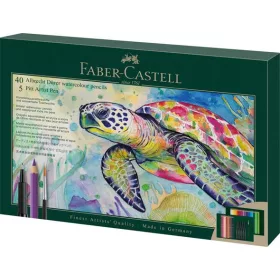   FABER-CASTELL Akvarell ceruza készlet, ecsettel, FABER-CASTELL "Albrecht Dürer & Pitt Artist Pen", 46 db-os szett