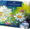 FABER-CASTELL Akrilfesték készlet festővászonnal, tubusos, FABER-CASTELL "Creative Studio", 12 különböző szín