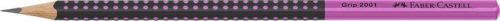 FABER-CASTELL Grafitceruza, HB, háromszögletű, FABER-CASTELL "Grip 2001", fekete,rózsaszín